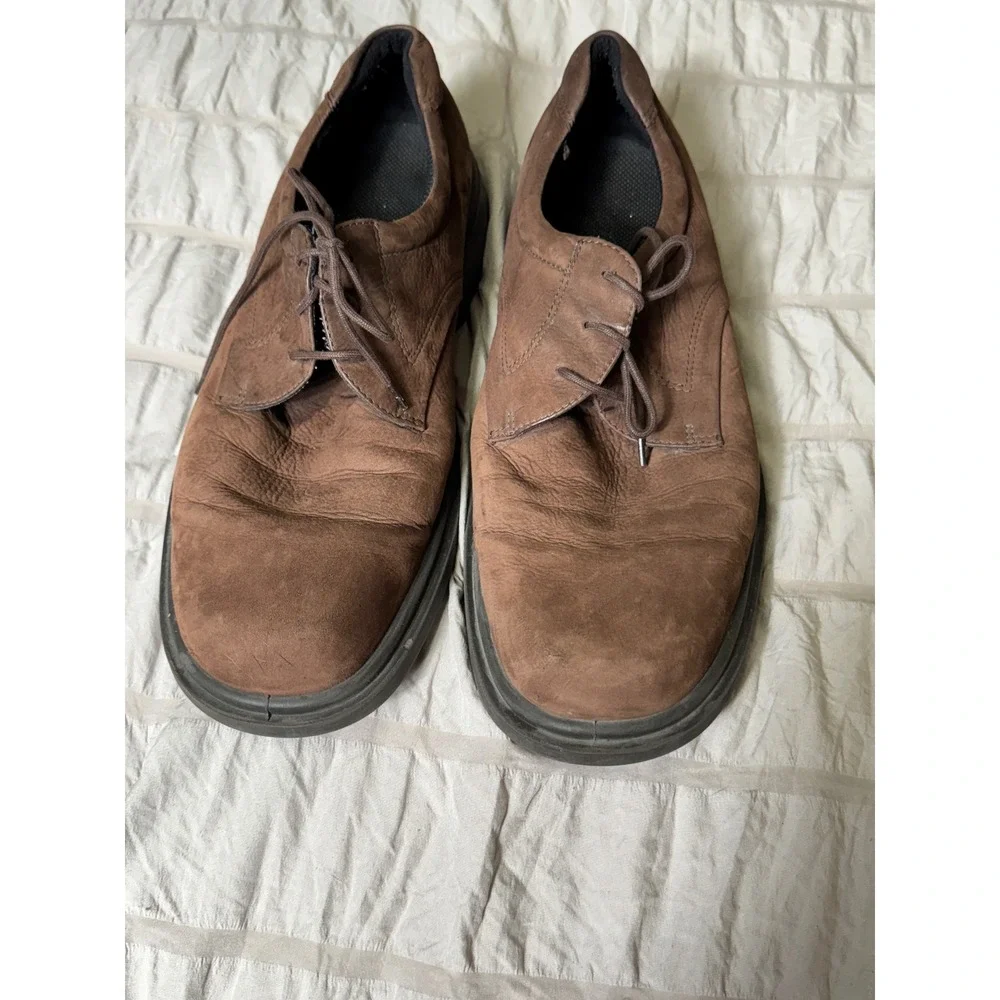 Ecco Brown Leather Oxfords Dress Shoes Comfort Walking Casual Size 45 (10.5)